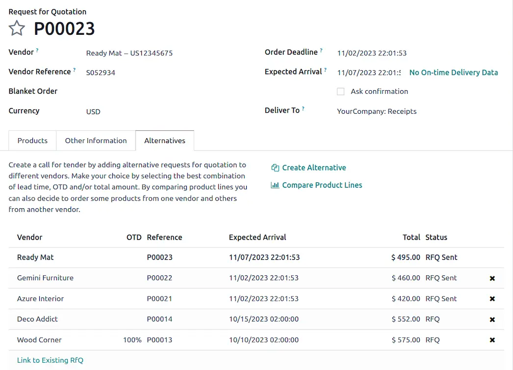 Odoo Purchase