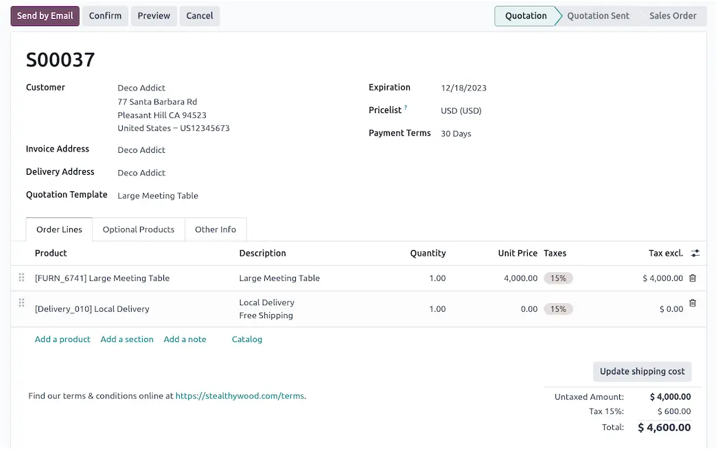 Odoo Sales