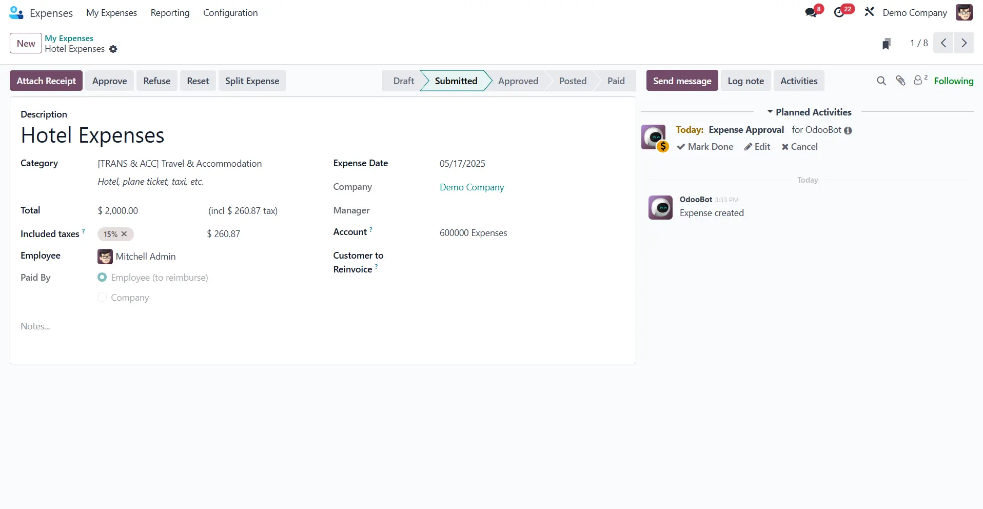 Odoo Expenses