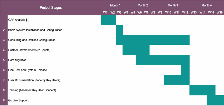 Example Timeline Direct Project Start